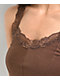 Zine Hallie Brown Lace Crop Tank Top - Thumbnail image 3 of 3