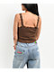 Zine Hallie Brown Lace Crop Tank Top - Thumbnail image 2 of 3