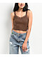 Zine Hallie Brown Lace Crop Tank Top - Thumbnail image 1 of 3