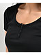 Zine Hannie Black Crop Henley T-Shirt - Thumbnail image 3 of 3