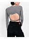 Zine Havanna Grey Buckle Long Sleeve Crop T-Shirt - Thumbnail image 2 of 2