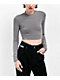 Zine Havanna Grey Buckle Long Sleeve Crop T-Shirt - Thumbnail image 1 of 2