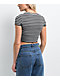 Zine Irina Black & White Stripe Crop T-Shirt - Thumbnail image 2 of 3