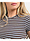 Zine Irina Blue & Brown Stripe Crop T-Shirt - Thumbnail image 3 of 3