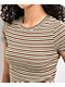 Zine Irina Green & Brown Crop Stripe T-Shirt - Thumbnail image 3 of 4