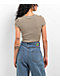 Zine Irina Green & Brown Crop Stripe T-Shirt - Thumbnail image 2 of 4
