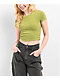 Zine Irina Green Wash Crop T-Shirt - Thumbnail image 1 of 3