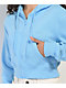 Zine Kya Crop azul con capucha y cremallera