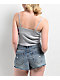 Zine Mary Pointelle Grey Crop Tank Top - Thumbnail image 2 of 3