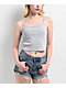 Zine Mary Pointelle Grey Crop Tank Top - Thumbnail image 1 of 3