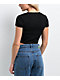 Zine Noreen Black Notched Crop T-Shirt - Thumbnail image 2 of 3