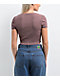 Zine Noreen Deep Taupe Notched Crop T-Shirt - Thumbnail image 2 of 3
