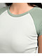 Zine Pammie Green Crop Raglan T-Shirt - Thumbnail image 3 of 3