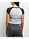 Zine Pammie Heather Grey & Black Crop Raglan T-Shirt - Thumbnail image 2 of 3
