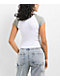Zine Pammie White & Grey Raglan Crop T-Shirt - Thumbnail image 2 of 3