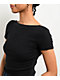 Zine Rita Black Open Back Crop T-Shirt - Thumbnail image 3 of 3