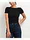 Zine Rita Black Open Back Crop T-Shirt - Thumbnail image 1 of 3
