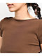 Zine Rita Brown Open Back Crop T-Shirt - Thumbnail image 3 of 3