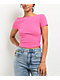 Zine Rita Pink Open Back Crop T-Shirt - Thumbnail image 1 of 3