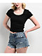Zine Rosie Pointelle Black T-Shirt - Thumbnail image 1 of 3