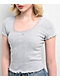 Zine Rosie Pointelle Grey Crop T-Shirt - Thumbnail image 3 of 3