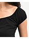 Zine Ruby Black Shirred Crop Top - Thumbnail image 3 of 3
