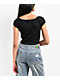 Zine Ruby Black Shirred Crop Top - Thumbnail image 2 of 3