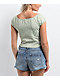 Zine Ruby Desert Sage Shirred Crop Top - Thumbnail image 2 of 3
