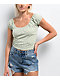 Zine Ruby Desert Sage Shirred Crop Top - Thumbnail image 1 of 3