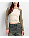 Zine Sam Parchment Raglan Long Sleeve Crop T-Shirt - Thumbnail image 1 of 3