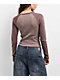 Zine Sam Taupe Raglan Long Sleeve Crop T-Shirt - Thumbnail image 2 of 3