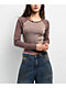 Zine Sam Taupe Raglan Long Sleeve Crop T-Shirt - Thumbnail image 1 of 3