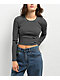 Zine Shiloh Black Long Sleeve Crop T-Shirt - Thumbnail image 1 of 4