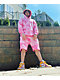 Zine Silas Pink & White Tie Dye Sweat Shorts - Thumbnail image 3 of 4