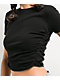Zine Sinah Black Side Cinch Crop T-Shirt - Thumbnail image 3 of 3