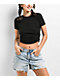 Zine Sinah Black Side Cinch Crop T-Shirt - Thumbnail image 1 of 3