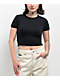 Zine Stacey Black Lettuce Crop T-Shirt - Thumbnail image 1 of 3