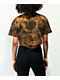 Zine Syd Orange & Black Tie Dye Crop T-Shirt - Thumbnail image 3 of 3