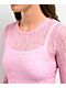 Zine Talia Pink Lace Long Sleeve Top - Thumbnail image 3 of 4
