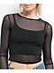 Zine Tashti Black Long Sleeve Mesh Top - Thumbnail image 3 of 4