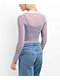 Zine Tashti Grey Long Sleeve Mesh Top - Thumbnail image 2 of 3