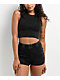 Zine Tawney Ribbed Black Wash Crop Tank Top - Thumbnail image 1 of 4
