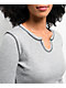 Zine Thora Heather Grey Notch Thermal T-Shirt - Thumbnail image 3 of 3