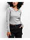 Zine Thora Heather Grey Notch Thermal T-Shirt - Thumbnail image 1 of 3