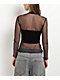 Zutter Swiss Dot Lace Black Long Sleeve Shirt - Thumbnail image 2 of 3