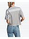adidas 3 Stripe Grey Crop T-Shirt - Thumbnail image 2 of 3