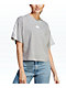 adidas 3 Stripe Grey Crop T-Shirt - Thumbnail image 1 of 3