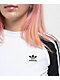 adidas Adicolor 3 Stripe White & Black Slim Raglan T-Shirt - Thumbnail image 3 of 3