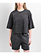 adidas All SZN Black Mineral Wash Crop T-Shirt - Thumbnail image 1 of 4
