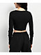 adidas Essentials Black Long Sleeve Crop T-Shirt - Thumbnail image 2 of 3